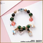 『坂井.亞希子』波西米亞風格女孩時鐘愛心字母鎖七彩琉璃珠串珠手鍊 -綠色