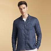 【ST.MALO】現代剪裁100%亞麻襯衫-1805MS-M深藍色