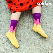 【sokker®】紫戀甜筒4分之3襪