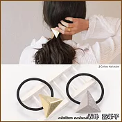 『坂井.亞希子』日系百搭簡約金屬磨砂三角造型髮圈 -金色