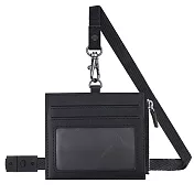 MONDAINE 瑞士國鐵牛皮4卡拉鏈安全釦證件套–黑