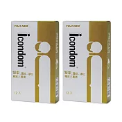 ICONDOM艾康頓保險套 精彩三重奏 三效合一型(12入/盒)2入組