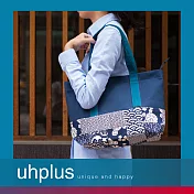 uhplus 和風托特包- 青和柄