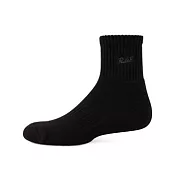 【 PULO】慢跑機能氣墊短筒襪-L黑