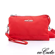 eeCute輕質感多用途隨身包(收納,手拿,側斜背)EEEP001-RD-貴族紅