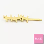 『坂井.亞希子』小貓兩三隻邊髮夾 -金色