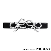 『坂井.亞希子』小清新珍珠蝴蝶結彈簧夾 -黑色