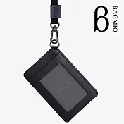 BAGMIO vigor 牛皮直式雙卡證件套-墨黑