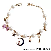 『坂井.亞希子』星空蝴蝶結-弦月貓咪手鍊