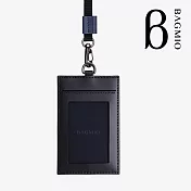 BAGMIO authentic 牛皮直式3卡證件套-墨黑