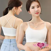 天使霓裳 小可愛 柔美簡約 內搭交叉美背內衣(白F)F白
