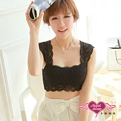 天使霓裳 小可愛 薔薇花漾 蕾絲素色內搭背心內衣(黑F)F黑