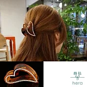【Hera】赫拉 鏤空立體心形邊鑽抓夾-大款2色咖啡