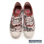 BENSIMON 法國國民鞋 季節限定 (女) - 棕櫚印花綁帶款 PalmiersEU37Palmiers