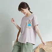 【慢。生活】剪貼繡花棉麻上衣-F 20620　FREE粉紅