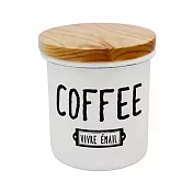 【IZAWA】法式優雅琺瑯木蓋儲物罐 ‧COFFEE