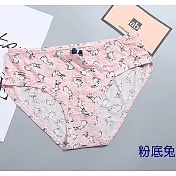 【Mujaki】雲級順滑彈力冰絲中腰內褲 (粉底兔)
