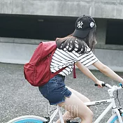 Apple Green 日系簡約帆布後背包(紅)