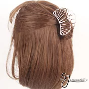 【SJ】歐美復古簡約扇形爪夾(兩色)-銀色