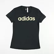 Adidas 女 FOIL LINEAR短袖上衣XS黑色