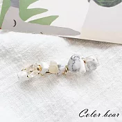 【卡樂熊】日系精緻大理石自動夾/髮夾(三色)-白色