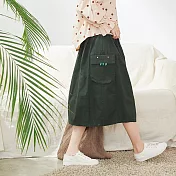 【慢。生活】俏皮造型花苞棉裙 K3313　FREE深綠