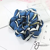 【SJ】撞色拼接造型圈束/腸束(三色)-藍色