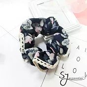 【SJ】花的純粹造型圈束//腸束(兩色)-深藍色