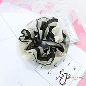 【SJ】撞色條紋雙層造型圈束/腸束(四色)-黑色