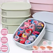 日系防塵分格附蓋內衣收納盒(3入組)北歐藍