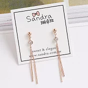 Sandra珊卓拉-[鋼飾]星光下耀動垂掛耳環玫瑰金