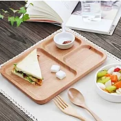 【Homely Zakka】木趣食光日系木質分隔餐盤 (長方)