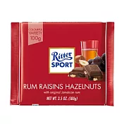 【Ritter】力特律動可可製品-蘭姆味葡萄乾榛果(100g)