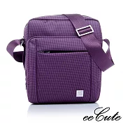 eeCute輕巧隨身側斜背包-EEEP011-PU-格紋紫