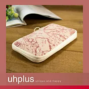 uhplus 夾心收納包-世界地圖(粉)