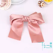 韓版頭飾 多層緞帶 超大蝴蝶結 髮夾頂夾劉海夾盤發髮飾粉紅