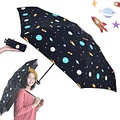 【2mm】100%遮光 星幻夜空黑膠降溫五折手開傘(宇宙)