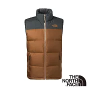 【The North Face】男 800FP羽絨背心S棕色