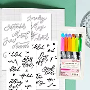 【Kuretake 日本吳竹】 ZIG 筆日和軟筆刷Ｘ簡單寫字日付貼紙 限量禮物組