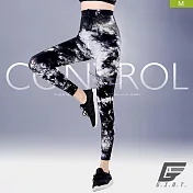 GIAT唯我類繃分壓躍動機能褲(女款)M理石黑白