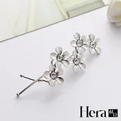 【Hera赫拉】韓版五葉花小花朵瀏海邊夾扭扭一字夾銀色