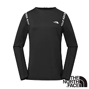 【The North Face】女 FlashDry彈性抓摺運動上衣S黑色