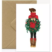 【AWS】CHRISTMAS WINTER GIRL 聖誕卡 #時尚＃法國進口＃1082