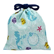 《SHO-BI》迪士尼公主滿版圖案布面縮口袋(小美人魚剪影)