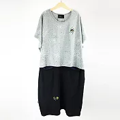 ：Urb.【花花貓】前口袋洋裝款FREE灰+黑