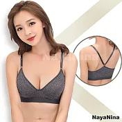 【Naya Nina】率性自在美背無鋼圈運動BRA內衣L深灰