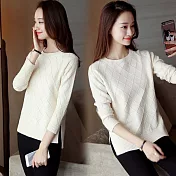 【NUMI】森-純色針織毛衣-共6色-52058-(F可選)F白色