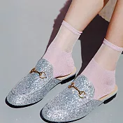 Kitch奇趣設計 絲光透膚短襪粉紅色