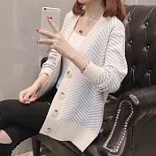 【NUMI】森-條紋針織毛衣外套-共4色-52081-(F可選)F藍色