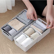 【EZlife】可伸縮抽屜分隔收納整理盒(2入組)北歐白